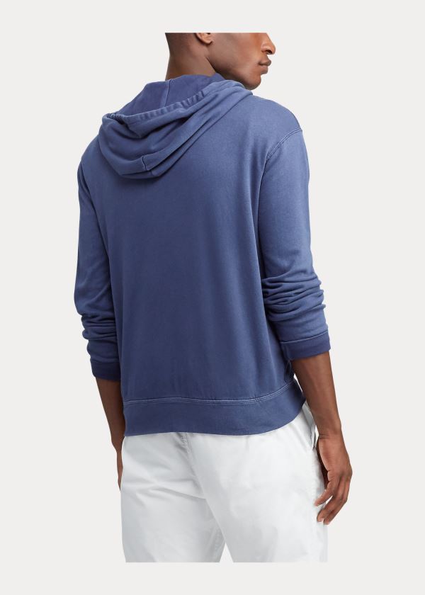Ralph Lauren Bavlněné Spa Terry Hoodie Tmavě Blankyt | LTZjd10t