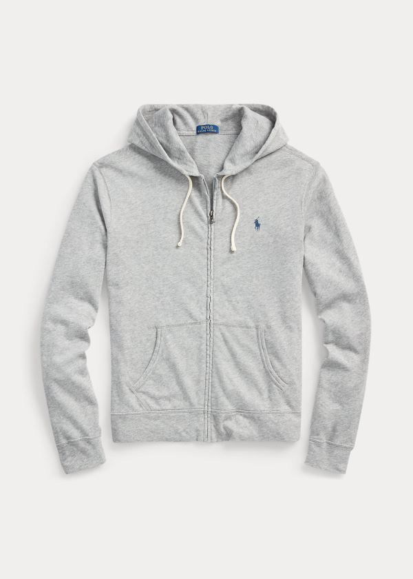 Ralph Lauren Bavlněné Spa Terry Hoodie Šedé | ZEOtJRsP