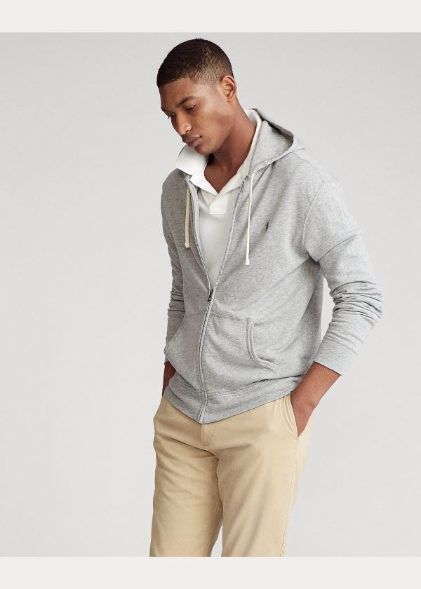 Ralph Lauren Bavlněné Spa Terry Hoodie Šedé | ZEOtJRsP