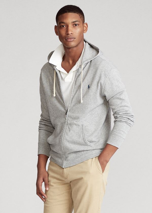 Ralph Lauren Bavlněné Spa Terry Hoodie Šedé | ZEOtJRsP