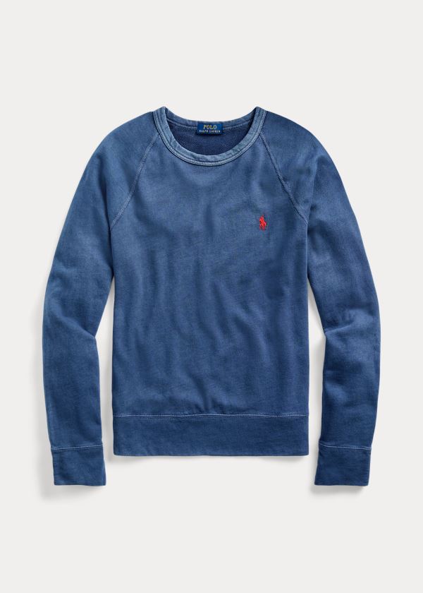 Ralph Lauren Bavlněné Spa Terry Sweatshirt Tmavě Blankyt | 0x30zWF3