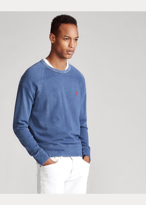 Ralph Lauren Bavlněné Spa Terry Sweatshirt Tmavě Blankyt | 0x30zWF3