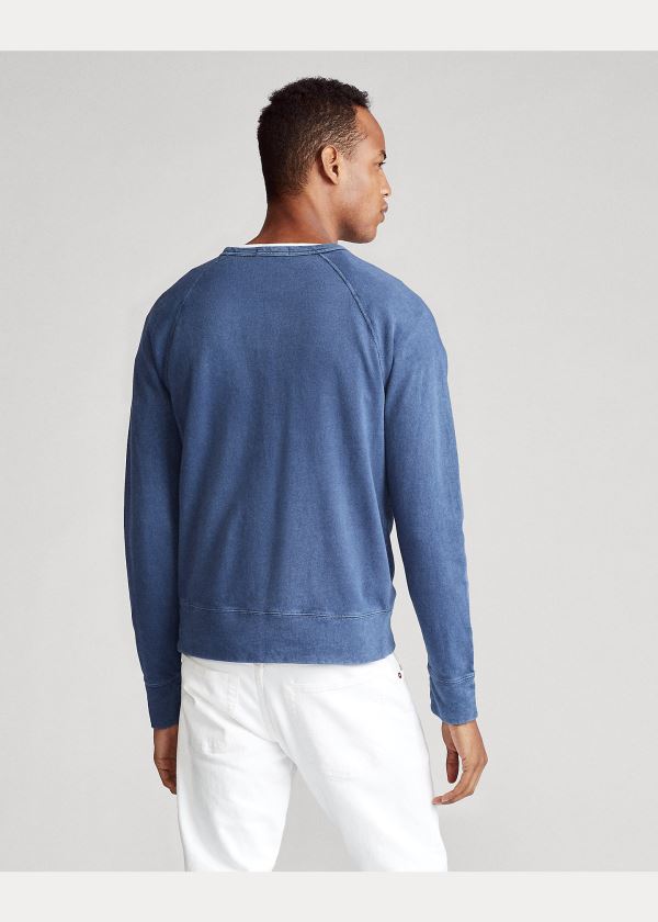 Ralph Lauren Bavlněné Spa Terry Sweatshirt Tmavě Blankyt | 0x30zWF3