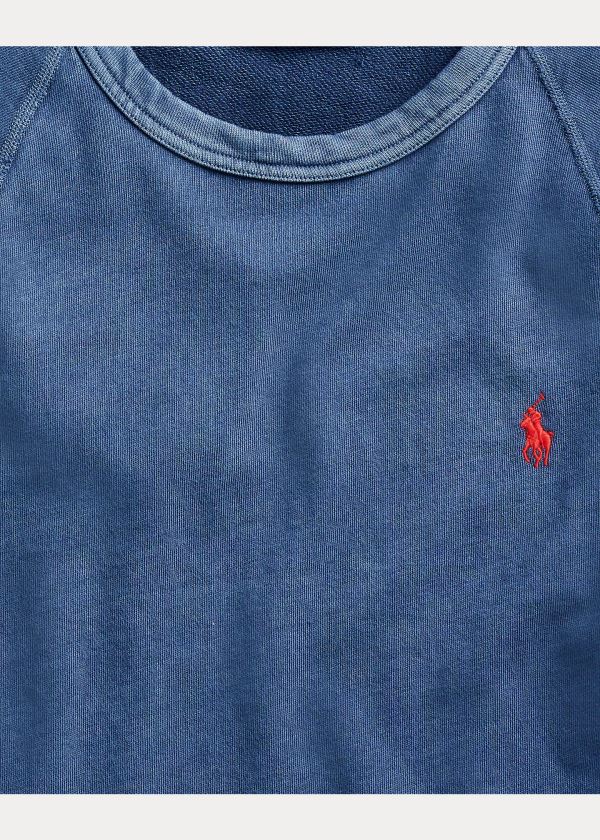 Ralph Lauren Bavlněné Spa Terry Sweatshirt Tmavě Blankyt | 0x30zWF3