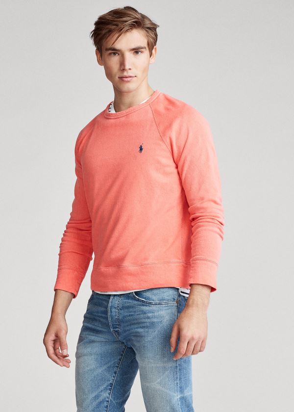 Ralph Lauren Bavlněné Spa Terry Sweatshirt Červené | CzI2ekIb