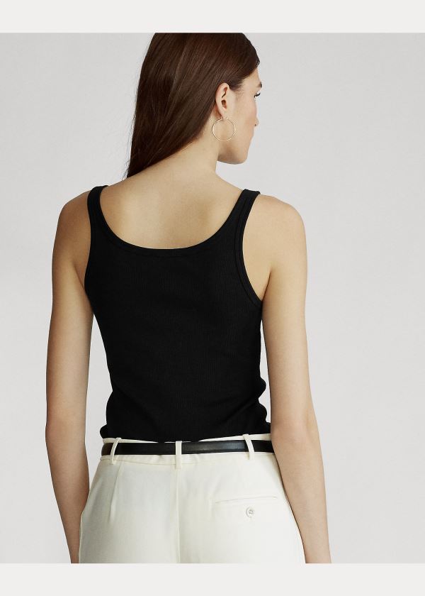 Ralph Lauren Bavlněné Tank Top Černé | MJPTT2Mx