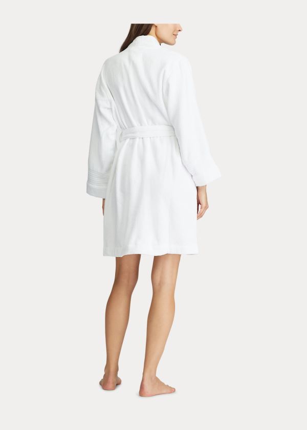 Ralph Lauren Bavlněné Terry Cloth Robe Bílé | JfMD8Pe0