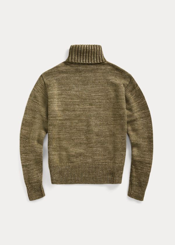 Ralph Lauren Bavlněné Turtleneck Svetrové Zelene | dsGdzMRx