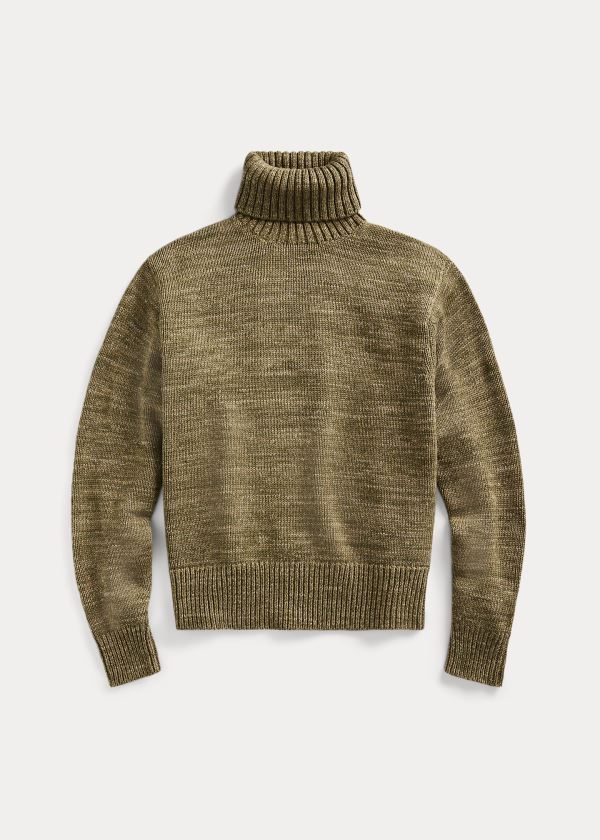 Ralph Lauren Bavlněné Turtleneck Svetrové Zelene | dsGdzMRx