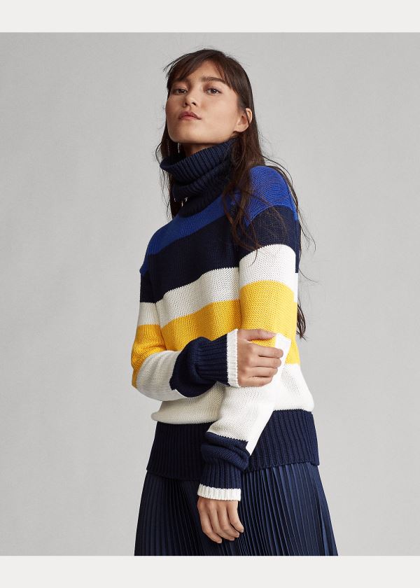Ralph Lauren Bavlněné Turtleneck Svetrové Tmavě Blankyt Viacfarebný | mwE5A1ql