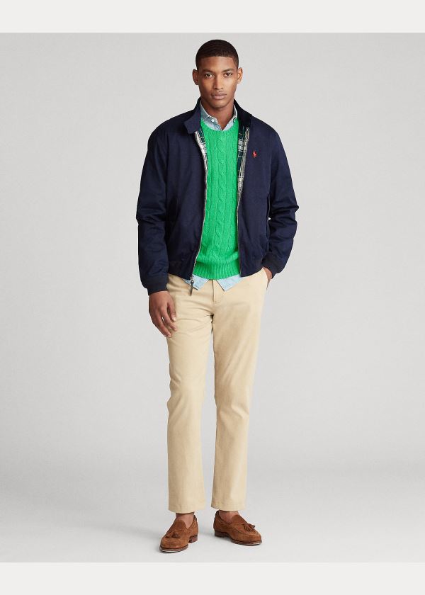 Ralph Lauren Bavlněné Twill Jacket Tmavě Blankyt | dbmamd5p
