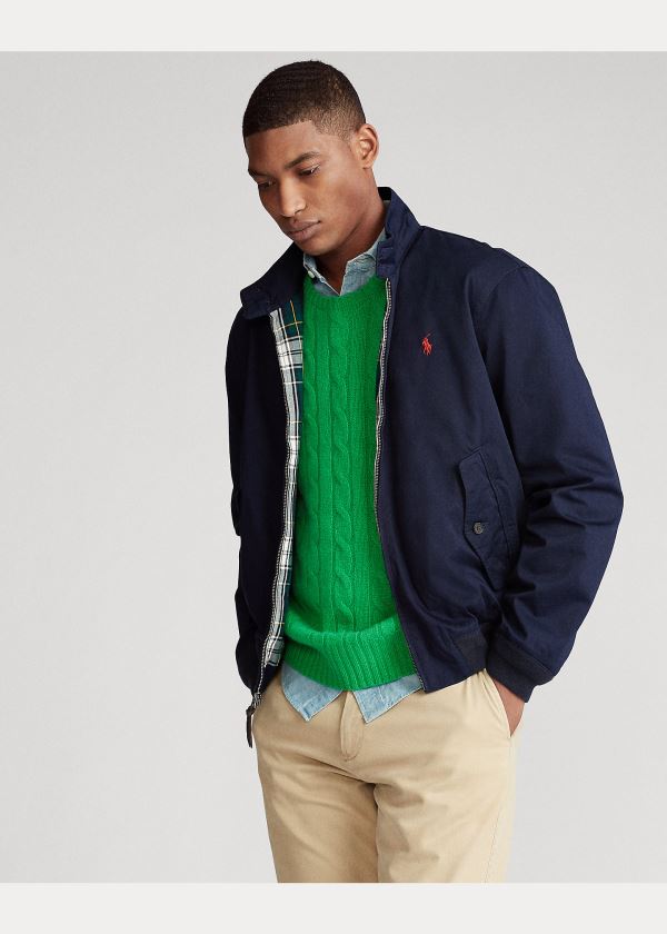 Ralph Lauren Bavlněné Twill Jacket Tmavě Blankyt | dbmamd5p