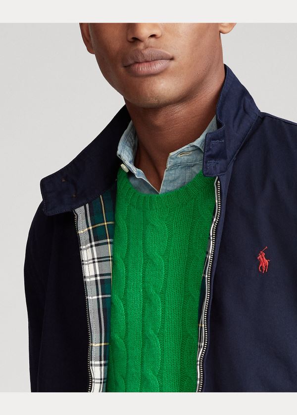Ralph Lauren Bavlněné Twill Jacket Tmavě Blankyt | dbmamd5p