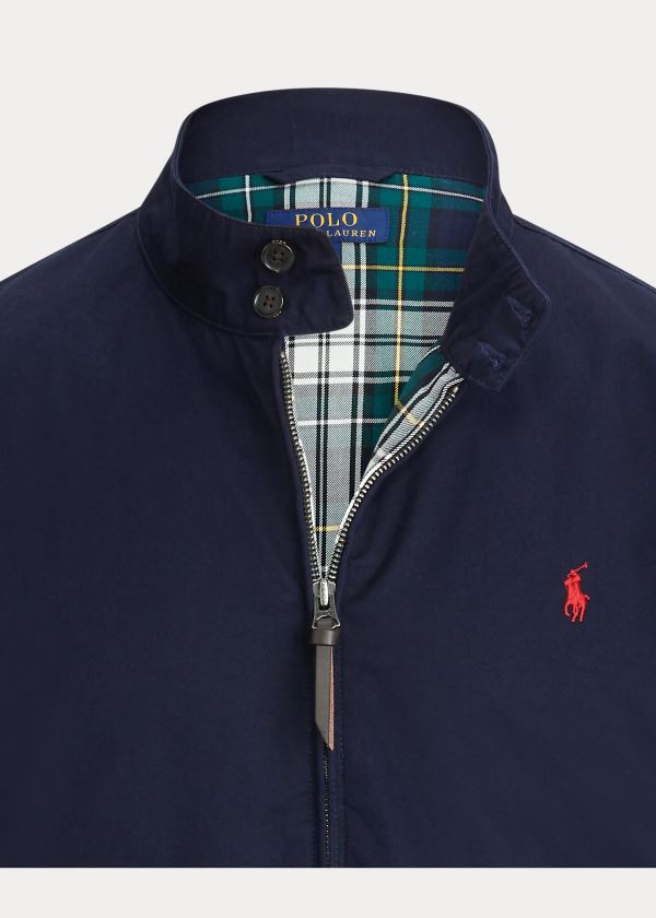 Ralph Lauren Bavlněné Twill Jacket Tmavě Blankyt | dbmamd5p