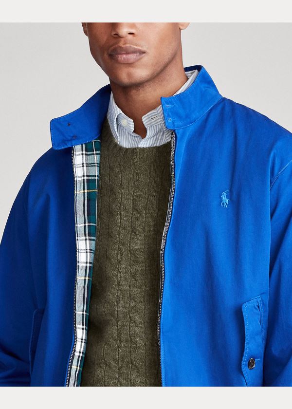 Ralph Lauren Bavlněné Twill Jacket Tmavě Blankyt | uaczILQ8