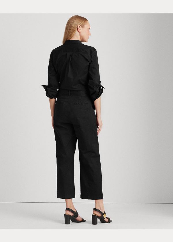 Ralph Lauren Bavlněné Twill Jumpsuit Černé | URrcRUVp