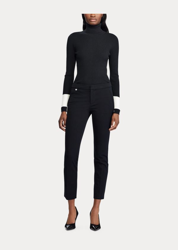 Ralph Lauren Bavlněné Twill Skinny Ankle Pant Černé | E6bN5ifK