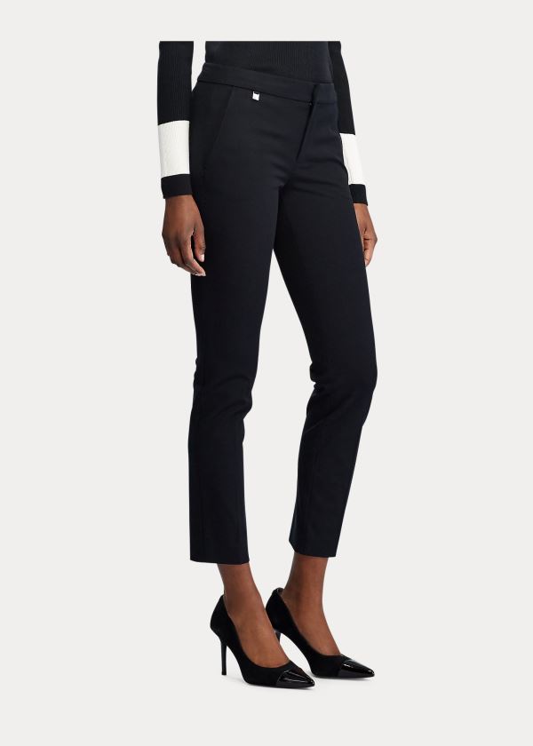 Ralph Lauren Bavlněné Twill Skinny Ankle Pant Černé | E6bN5ifK