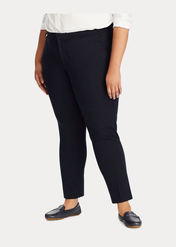 Ralph Lauren Bavlněné Twill Skinny Ankle Pant Tmavě Blankyt | Rc2JI9Aa