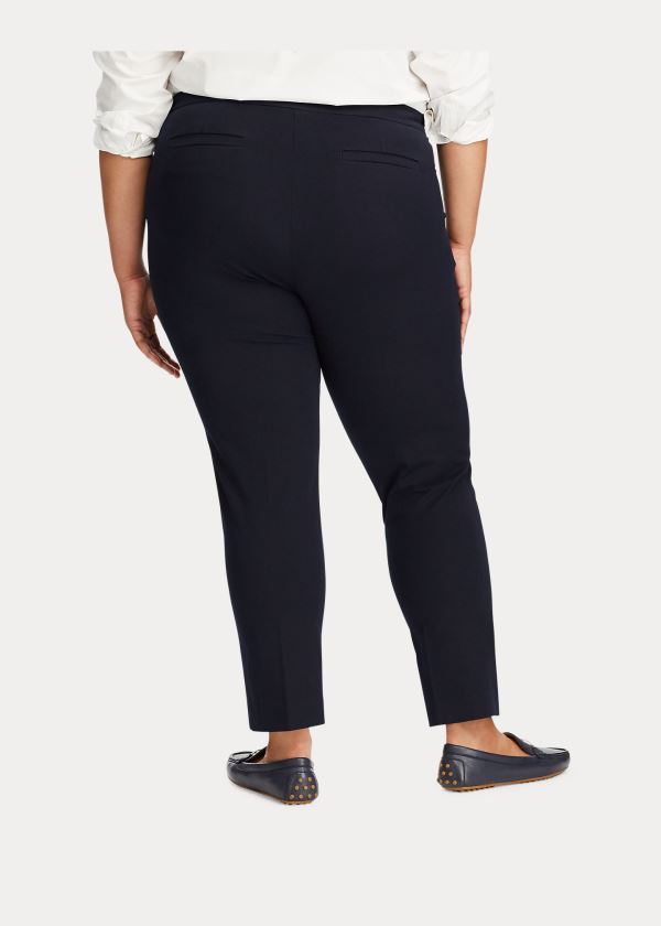 Ralph Lauren Bavlněné Twill Skinny Ankle Pant Tmavě Blankyt | Rc2JI9Aa