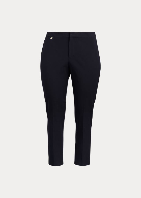 Ralph Lauren Bavlněné Twill Skinny Ankle Pant Tmavě Blankyt | Rc2JI9Aa