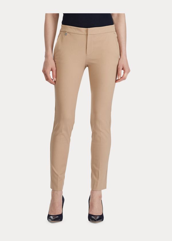 Ralph Lauren Bavlněné Twill Skinny Ankle Pant Hnědé | sdXB2Msz