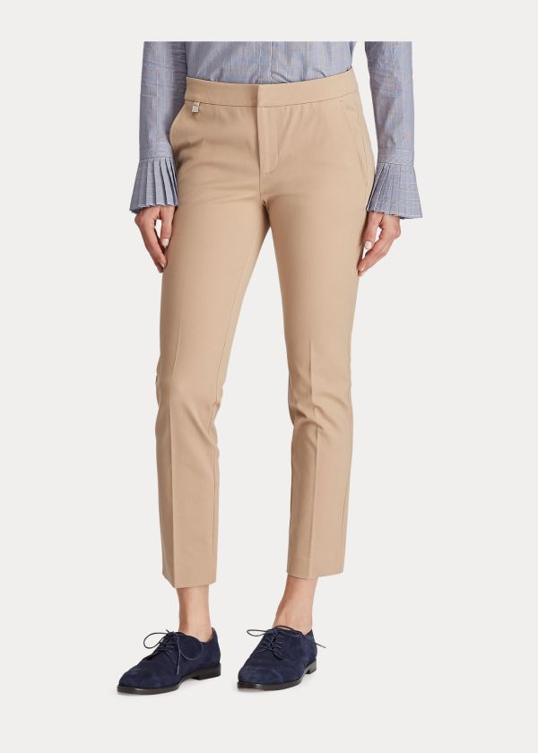 Ralph Lauren Bavlněné Twill Skinny Pant Hnědé | EPbBSMKW