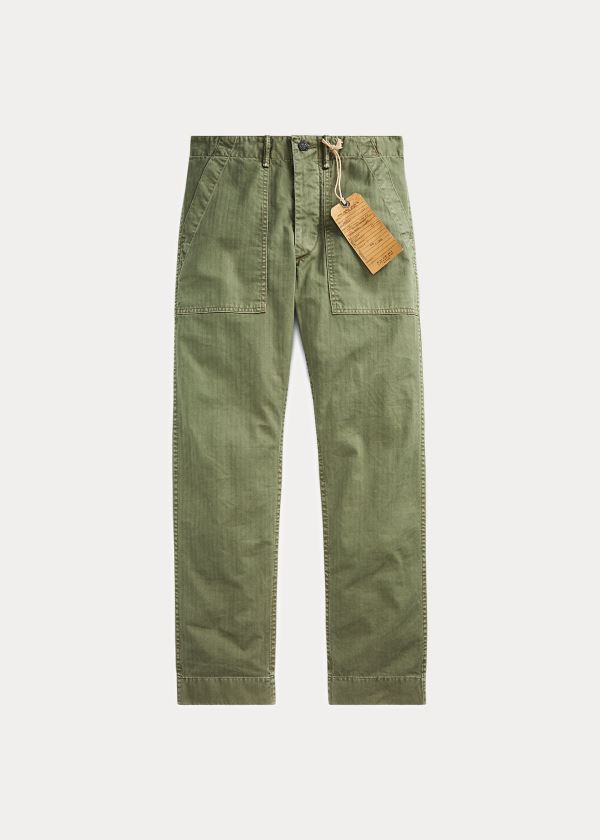 Ralph Lauren Bavlněné Utility Pant Olivy Zelené | JrZ3eyqu