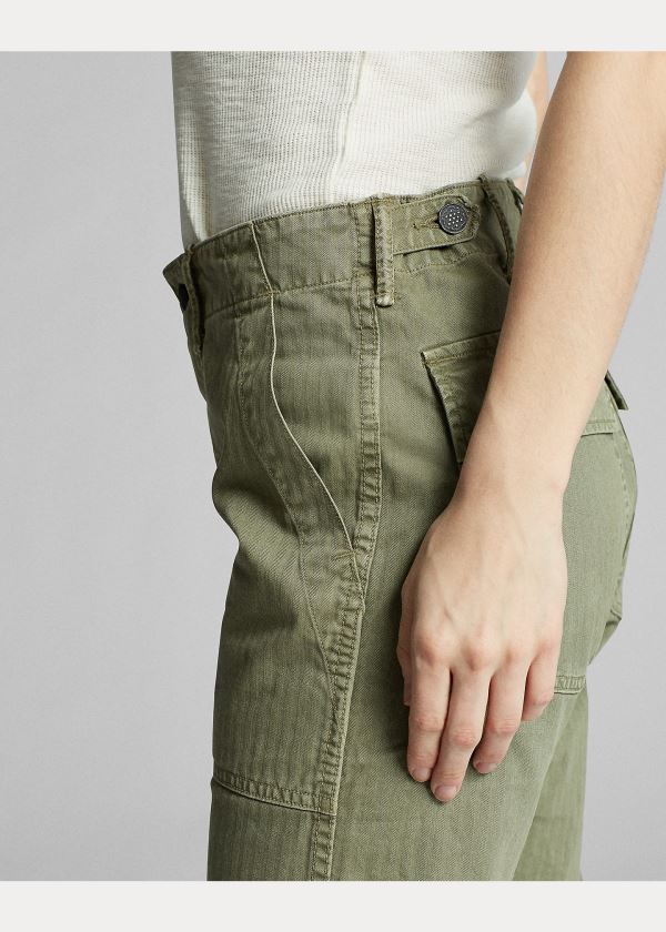 Ralph Lauren Bavlněné Utility Pant Olivy Zelené | JrZ3eyqu