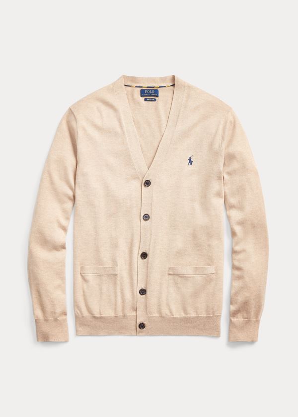 Ralph Lauren Bavlněné V-Neck Cardigan Hnědé | 89cw8Uuw