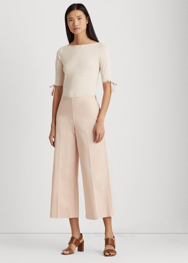 Ralph Lauren Bavlněné Široké-Leg Pant Růžové | 7fod9ci4