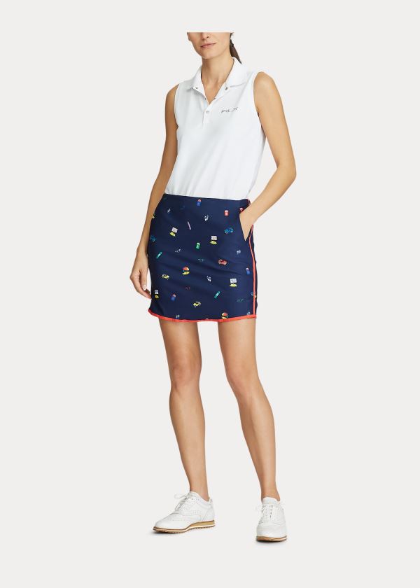 Ralph Lauren Beach-Print Golfové Skort Tmavě Blankyt Viacfarebný | MRjKYWAf