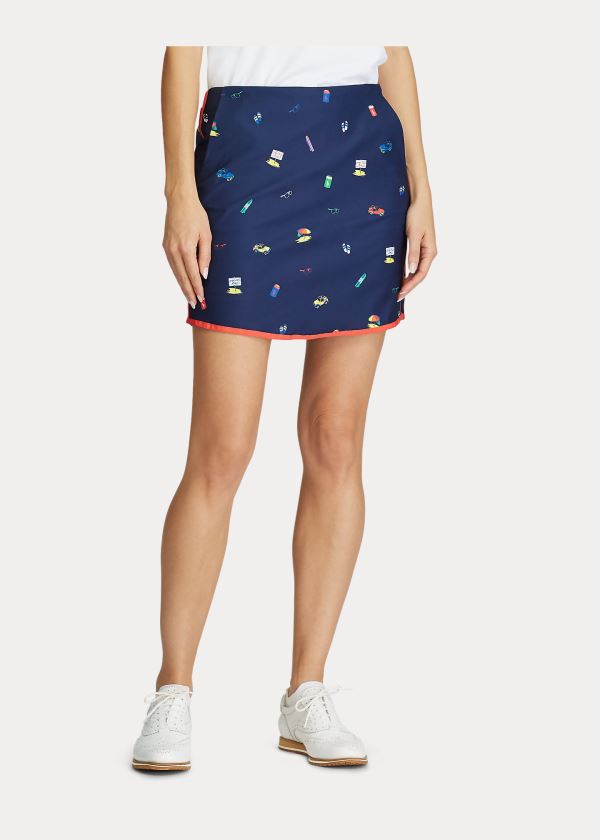 Ralph Lauren Beach-Print Golfové Skort Tmavě Blankyt Viacfarebný | MRjKYWAf