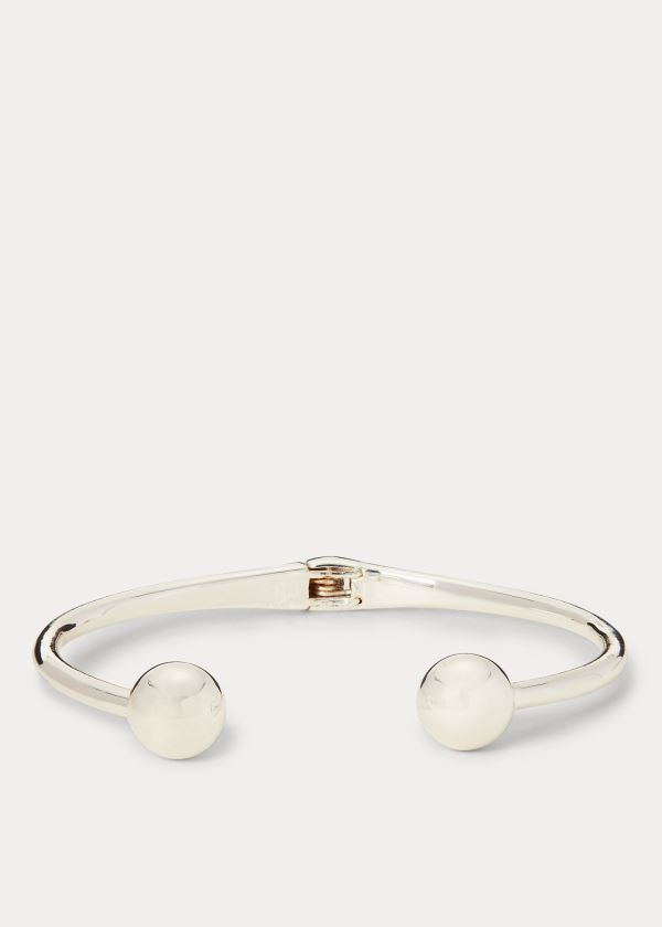 Ralph Lauren Beaded Silver Cuff Stříbrné | 9FxxlV1a