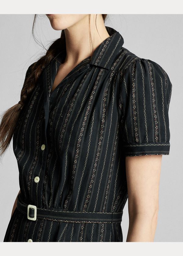 Ralph Lauren Belted Bavlněné Shirtdress Černé Viacfarebný | HMGIR2HP