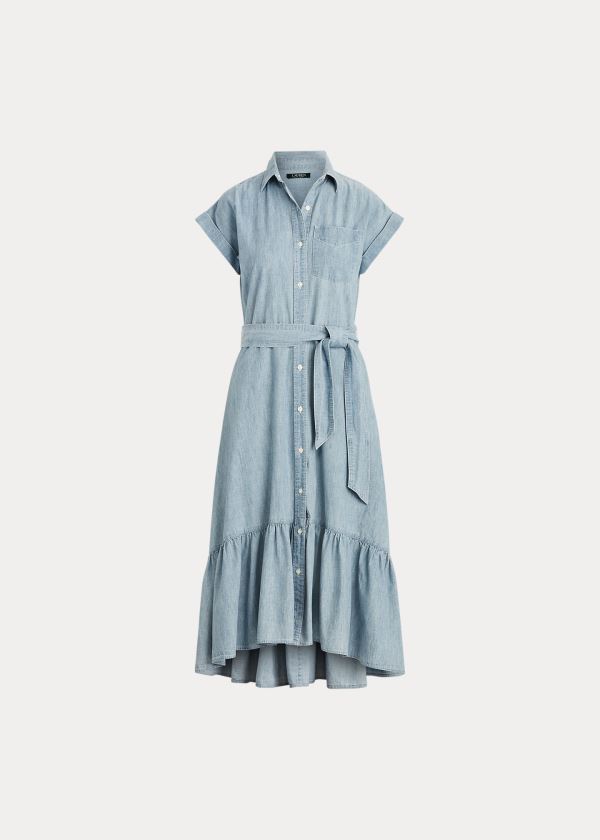 Ralph Lauren Belted Chambray Shirtdress Blankyt Blankyt Světle Modré | mNOYfGP8