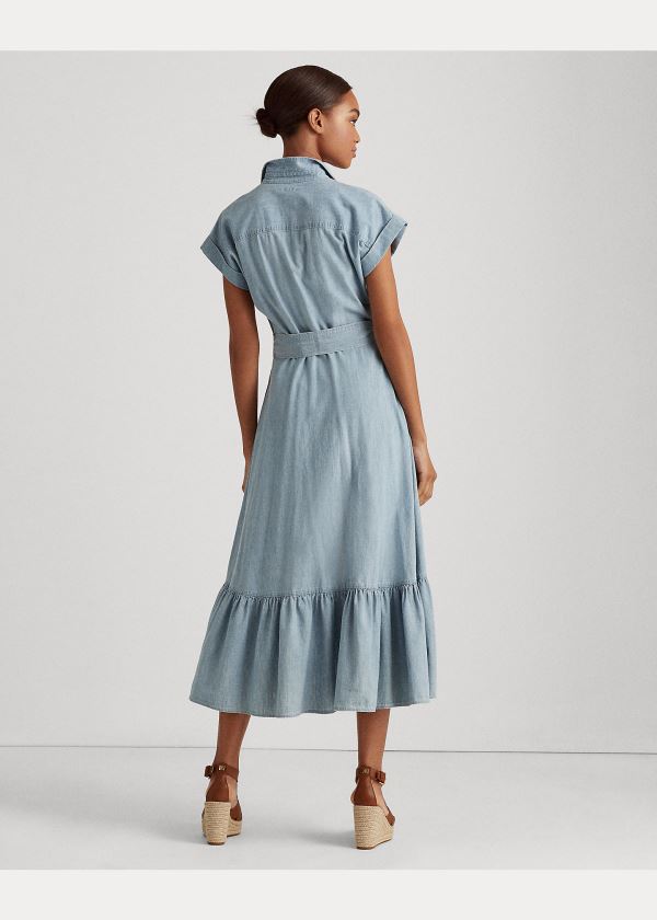 Ralph Lauren Belted Chambray Shirtdress Blankyt Blankyt Světle Modré | mNOYfGP8