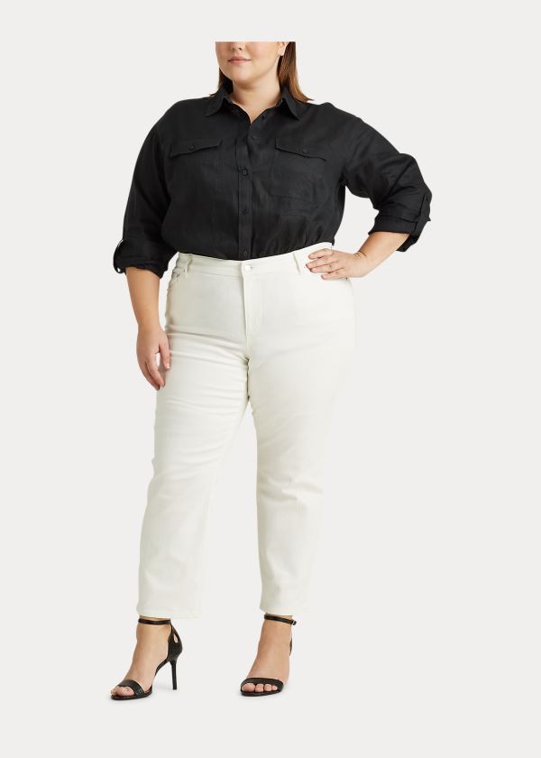 Ralph Lauren Belted Linen Shirt Černé | qgbxugWX