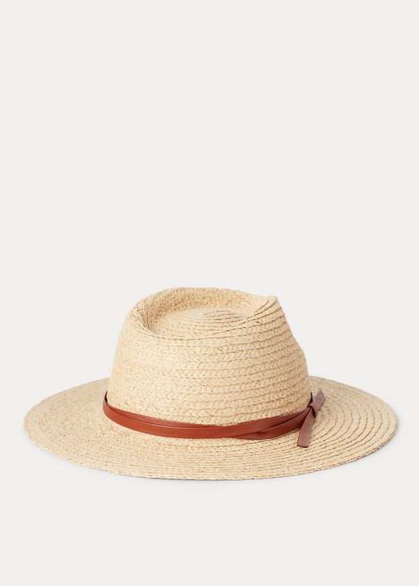 Ralph Lauren Belted Raffia Fedora Hnědé | y7G1RqQT