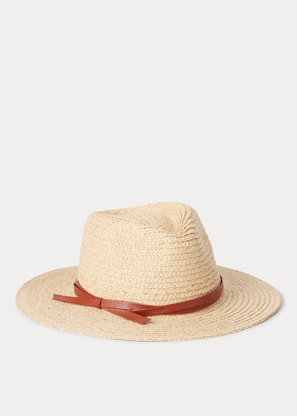 Ralph Lauren Belted Raffia Fedora Hnědé | y7G1RqQT