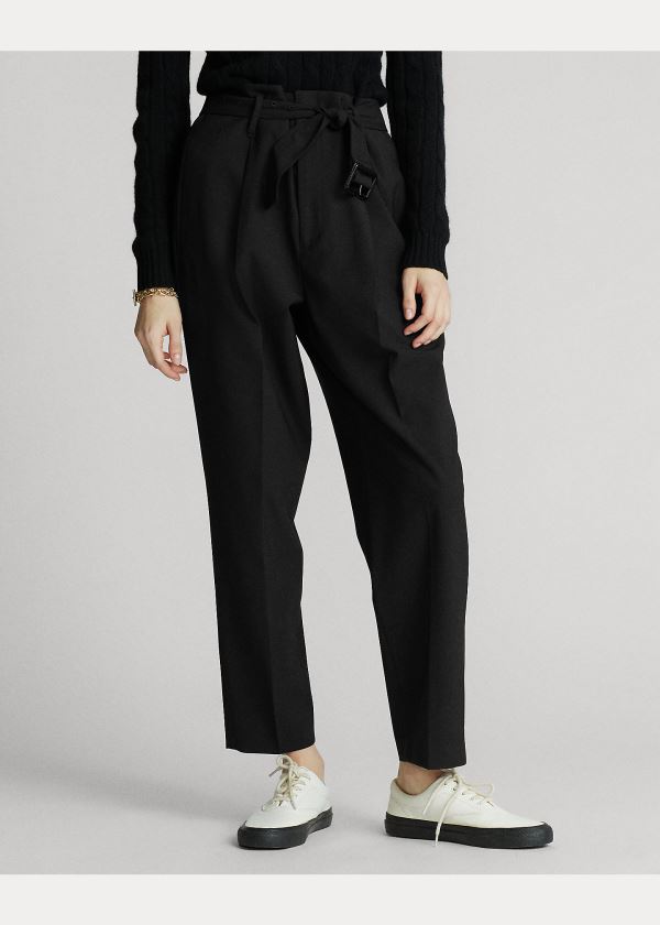 Ralph Lauren Belted Straight-Leg Pant Černé | 6njKN4jS