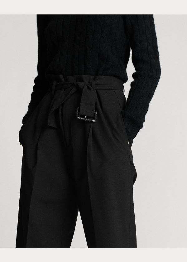 Ralph Lauren Belted Straight-Leg Pant Černé | 6njKN4jS