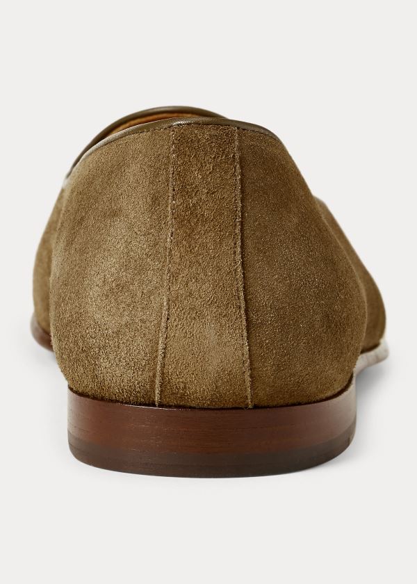 Ralph Lauren Belvin Semišové Pantofle Olivy Zelené | 9CZTxAuz