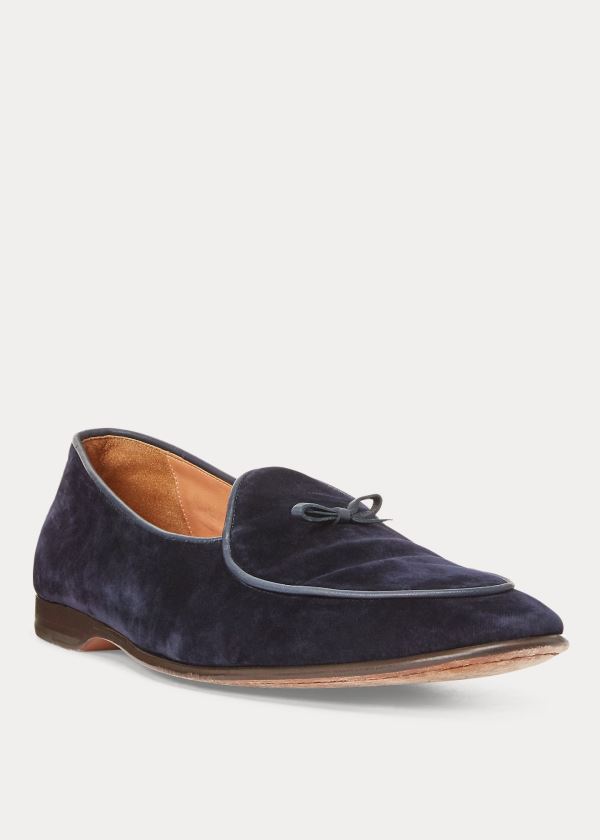 Ralph Lauren Belvin Velvet Pantofle Tmavě Blankyt | 5JRzb7zr