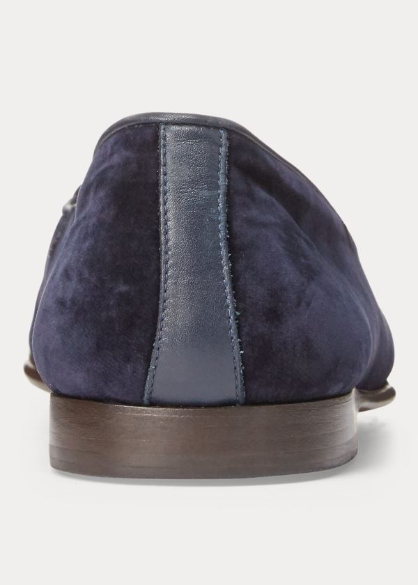 Ralph Lauren Belvin Velvet Pantofle Tmavě Blankyt | 5JRzb7zr