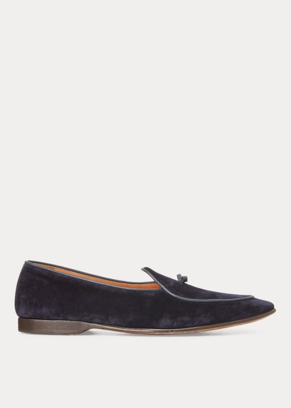 Ralph Lauren Belvin Velvet Pantofle Tmavě Blankyt | 5JRzb7zr
