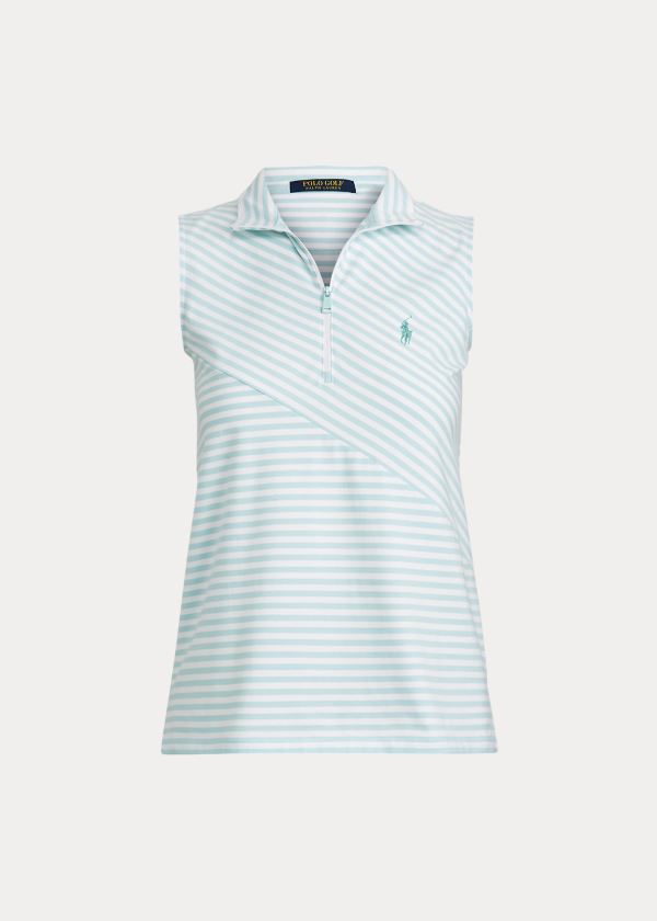 Ralph Lauren Bez Rukávů Golfové Quarter-Zip Blankyt Bílé | WIR31gft