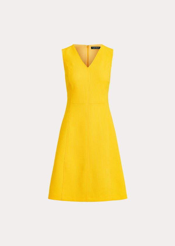Ralph Lauren Bez Rukávů V-Neck Šaty Citrón | r4NRHMGW