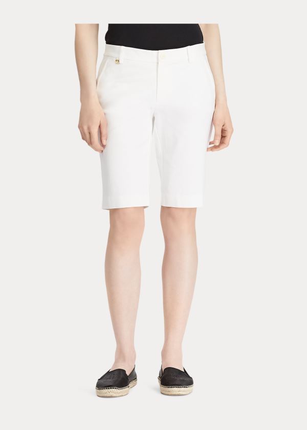 Ralph Lauren Bi-Stretch Twill Krátké Bílé | 0sUQfQDg