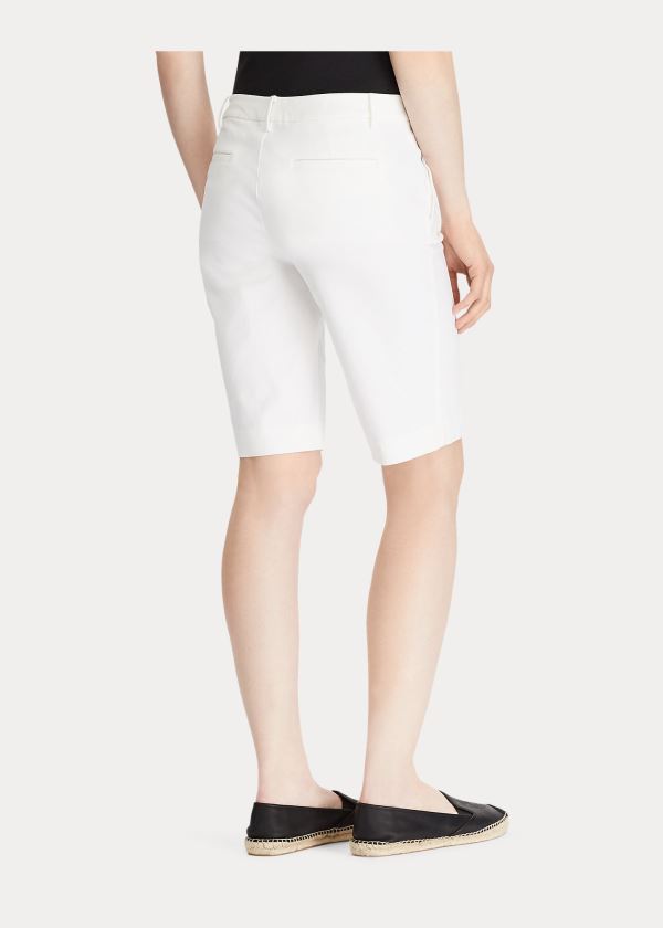 Ralph Lauren Bi-Stretch Twill Krátké Bílé | 0sUQfQDg